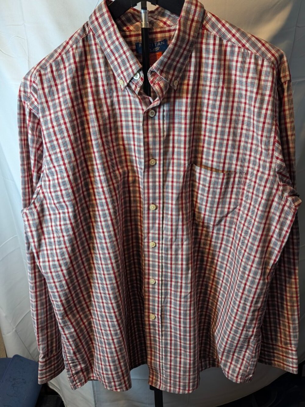 Mens Puritan Shirt Button Down Collar Wrinkle Resistant Mens Size L Plaid